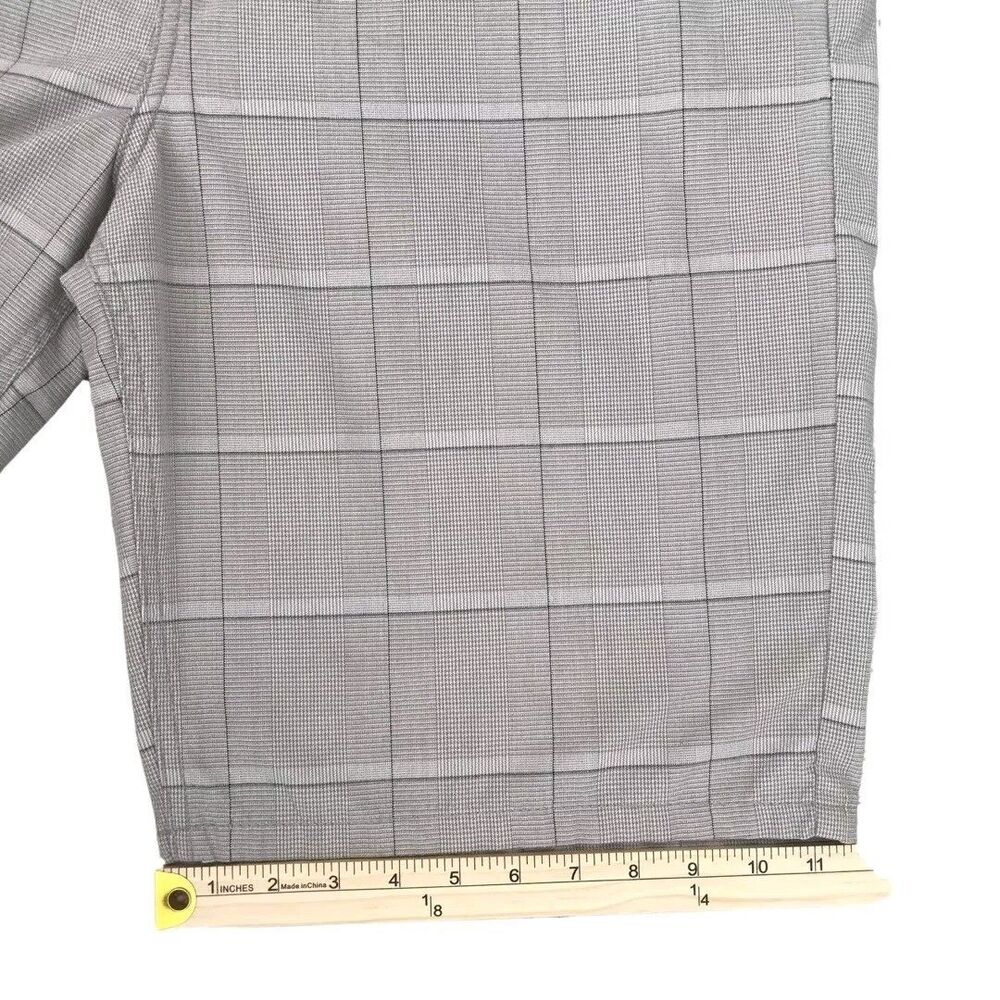 Hurley Golf Chino Plaid Shorts Men's Size 38 Khaki Checkered Flat Front Pockets - Picture 14 of 16